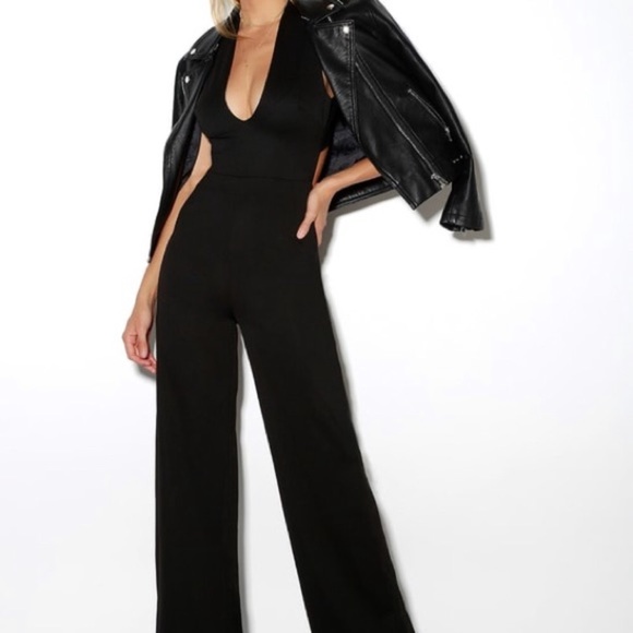 Lulu’s Thinking Out Loud Black Open Back Jumpsuit - Picture 5 of 11